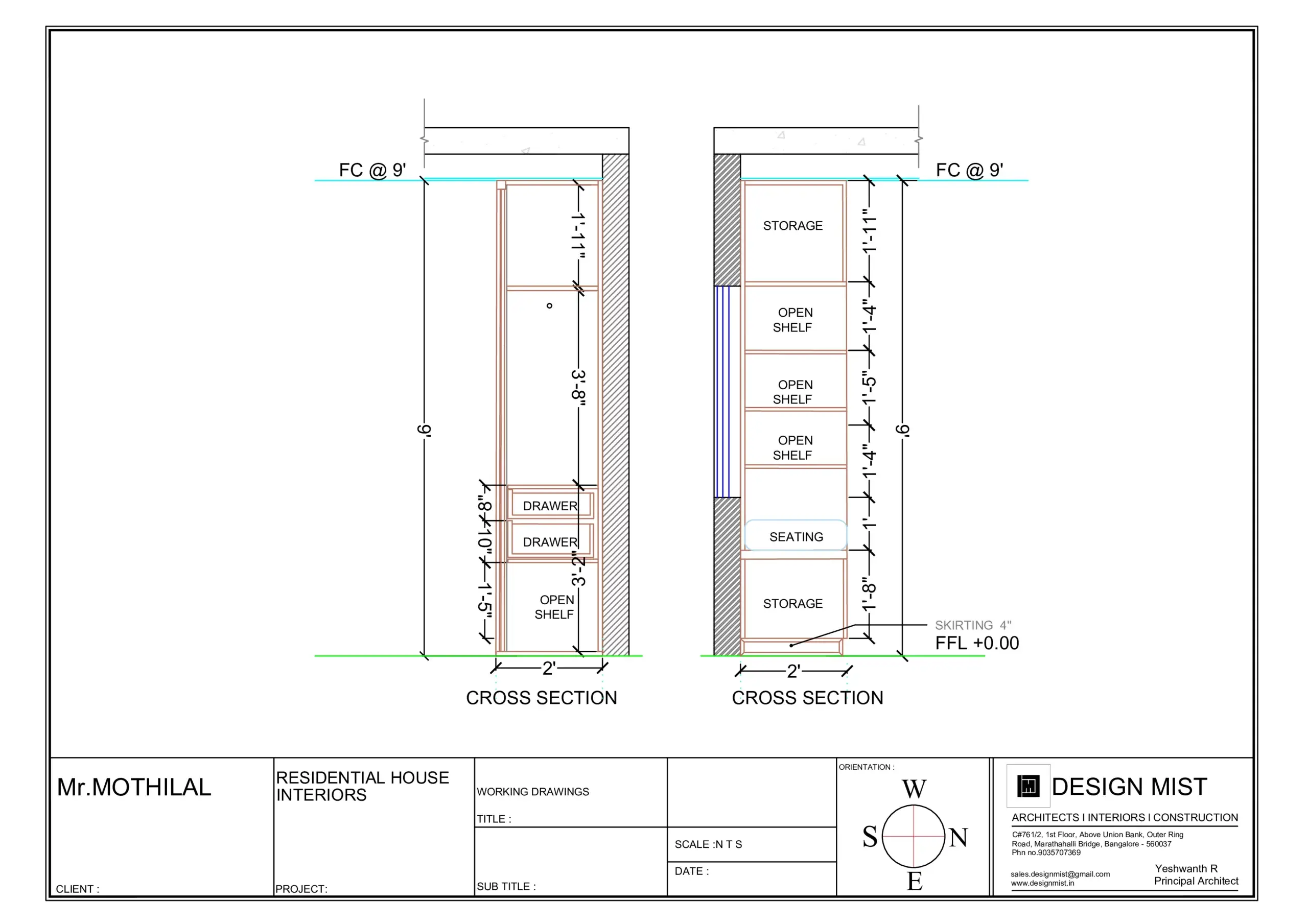 BEDROOM 2 cross section