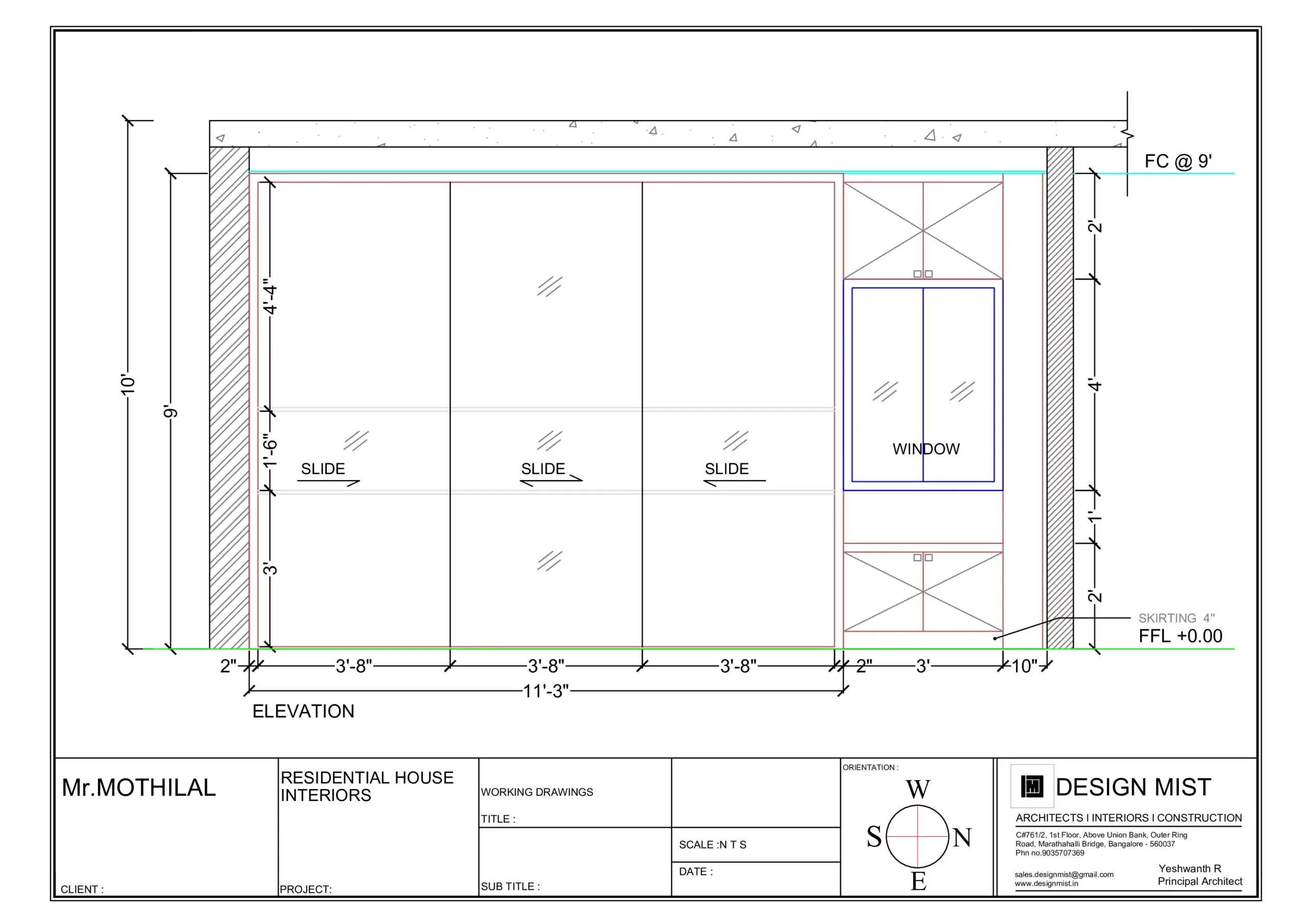 elevation -BEDROOM 1